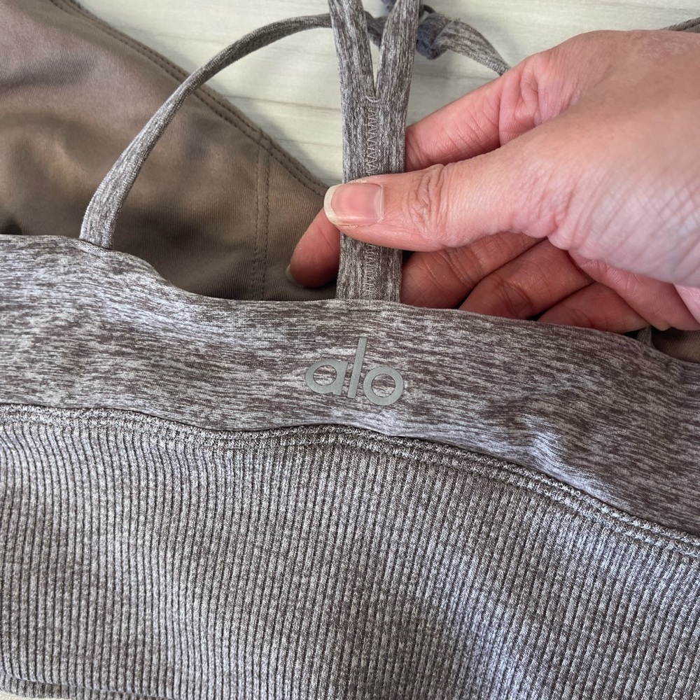 ALO HEATHER GRAY SPORTS BRA Sz S - Picture 4 of 4